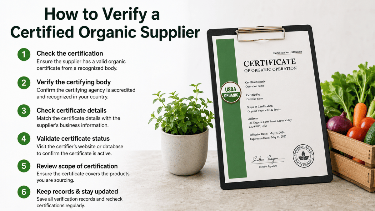 How to verify a certified organic supplier